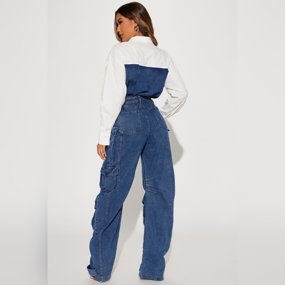 Fashion nova denim jumpsuit - Picture 4 of 13